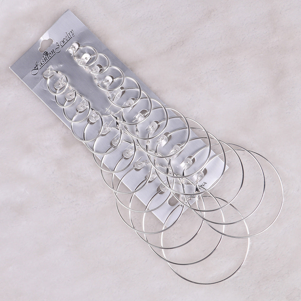 E1276 - Large metal hoop earrings