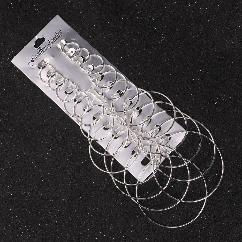 E1276 - Large metal hoop earrings