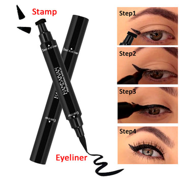 MA582 - 2-in-1 black waterproof double-ended triangle seal eyeliner