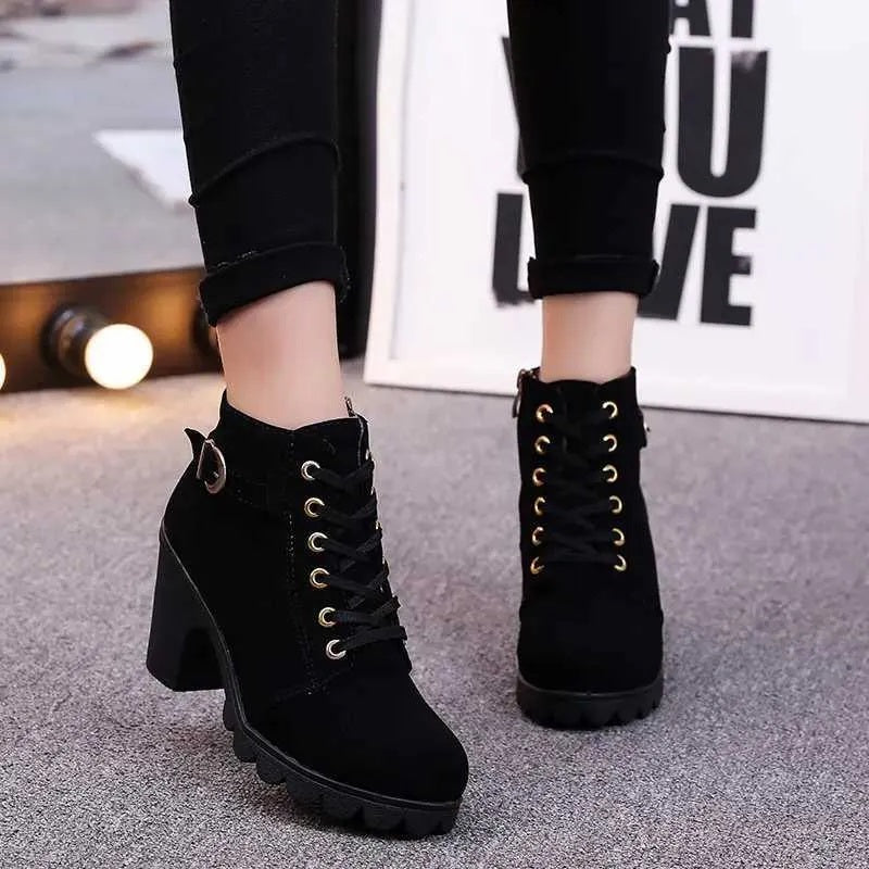 SH116 - High heel thick casual women's boots