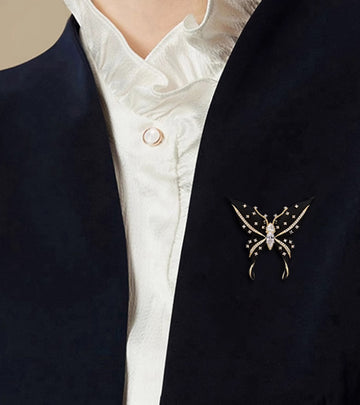 XSB119 - Black Butterfly Fashion Saree Brooch