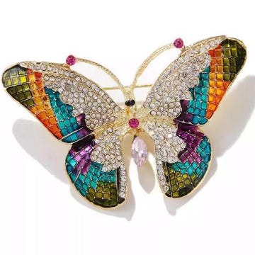 XSB111 - Colorful Butterfly Saree Brooch