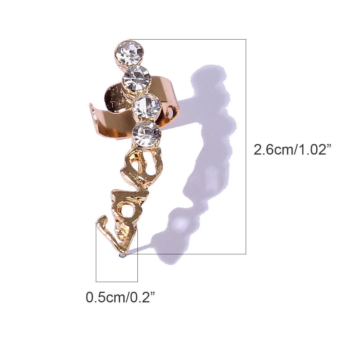 E1561 - LOVE Letter Ear Bone Clip Earrings