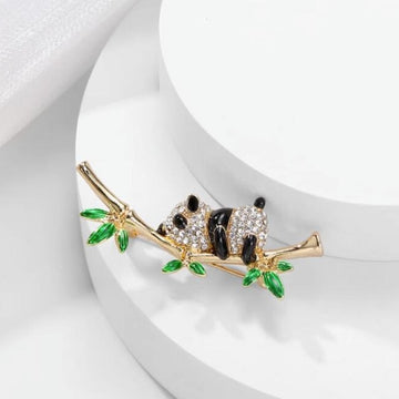 XSB097 - Panda Bamboo Saree Brooch