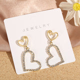 E1480 - Drop Heart Earrings