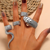 R558 - Retro heavy metal dark gothic 4 four-piece ring set
