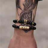 MJ175 - Beaded Crown Men's Fashion Bracelet