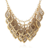 N2670 - Layered Tassel Leaf Necklace