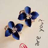 E1364 - Korean Floral Oil Drop Earrings
