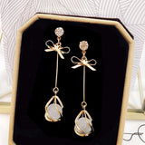 E1425 - Korean Bowknot Dropdown Earrings
