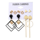 E1417 - Retro Diamond Shaped Earring Set
