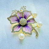 XSB207 - Classical Pearl Floral Saree Brooch