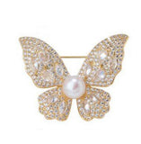 XSB084 - Golden Butterfly Saree Brooch