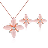 SET602 - Pink Floral Jewellery Set