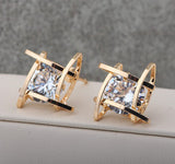 E1387 - Gold Square Earrings