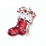SB404 - Christmas Gift Sock Saree Brooch
