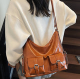 H2056 - Retro Oil Wax Fashion Handbag