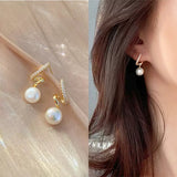 XE239 - Elegant Pearl Hanging Earrings