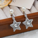 XE215 - Pearl Star Gemstone Earrings