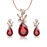 SET600 - Red Droplet Jewellery Set