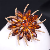SB219 - Korean crystal flower brooch