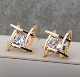 E1666 - Korean Zircon Tic Tac Toe Earrings