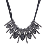 N2574 - Black Gemstone Pendant Necklace