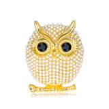 SB199 - Owl pearl brooch