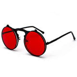 SG609 - Retro metal punk steam flip sunglasses
