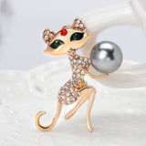 SB190 - Green eyes cat brooch