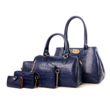 H1812 - 5pcs Set Crocodile Pattern Tote Bag