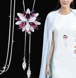 N2651 - Blue Floral Gemstone Necklace