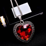 N2644 - Red Heart Gemstone Necklace
