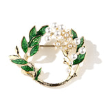 SB351 - Enamel Gardenia Brooch
