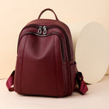 BP872 - Simple Fashion Soft Leather Backpack