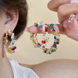 XE287 - Colorful Gemstone Stud Earrings