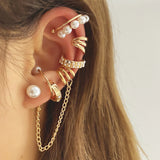 E1662 - Retro Multi-layer Stacked Pearl Earrings
