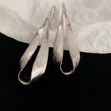 E1632 - Metallic Drops Leaf Ear Hook Earrings