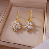 XE205 - White Crystal Drop Earrings