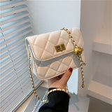 CL1084 - Rhombus Gold Chain Bag