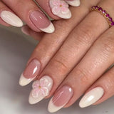 NA038 - Simple French White Edge  Glam Nails