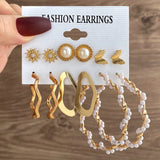 E1621 - Korean Fashion Retro Earring Set