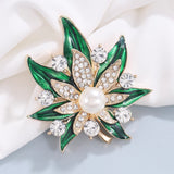 XSB211 - Green Floral Saree Brooch