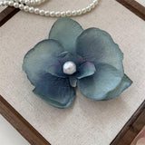 HA220 - Blue-green Phalaenopsis Flower Hairclip