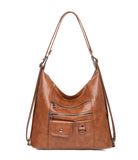 H1734 - Retro Multi-Pocket Soft Leather Bag