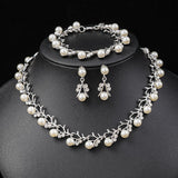 SET666 - Korean Style Bridal Pearl Necklace Set