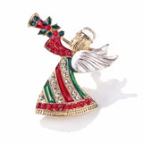 SB382 - Christmas Angel Saree Brooch