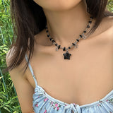 N2611 - Black Star Pendent Necklace