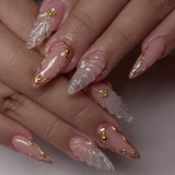 NA023 - Water Drop 3D Manicure Glam Nails