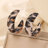 XE114 - Oval Leopard Earrings